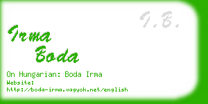 irma boda business card